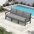 thumbnail image 1 of FUNDAZE Oversized HDPE Patio Furniture Sets, 3-Seater Outdoor Conversation Set | For Patio, Poolside, Backyard Use, Grey Frame with Gray Cushion, 1 of 7