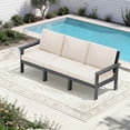 thumbnail image 1 of FUNDAZE Oversized HDPE Patio Furniture Sets, 3-Seater Outdoor Conversation Set | For Patio, Poolside, Backyard Use, Grey Frame with Khaki Cushion, 1 of 7