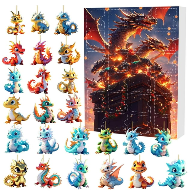 FUNDUFI 2024 Funny Dragon Advent Calendar For Kids Christmas 24 Days