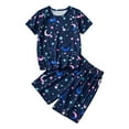 thumbnail image 1 of FUNDUFI Baby Boys Girls Outfit Sets Short Sleeve Cartoon Star Moon Printed Pajama Shirts Stretchy Shorts 2Pcs Pjs Outfit Sets Soft Loose Sleepwear Clothes Sets Suitable For School, 1 of 8