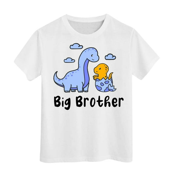 FUNDUFI Baby Boys Tshirts Short Sleeve Casual Big Bro Letter Printed T Shirts Soft Comfortable Summer Shirt Tops 3-4 Years