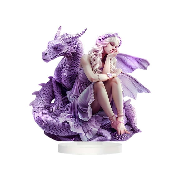 FUNDUFI Christmas Desktop Ornament Beautiful Bohemian Fairy Dragon Girls Crafts Sculptures Collectible Figurines For Home Decor