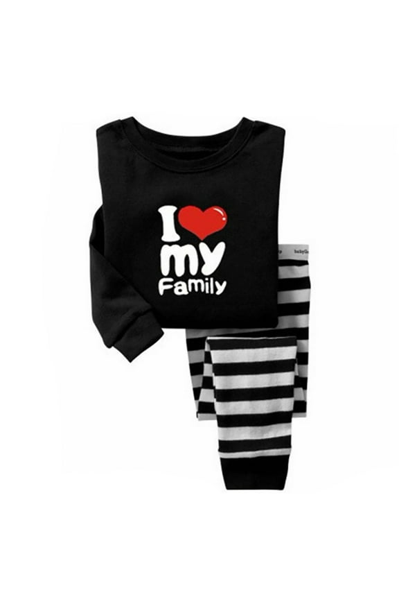 Kids Boys Clothes Sets Long Sleeve Romantic Valentine'S Day Love Heart Printed Pajama Shirts + Pants 2 Piece Pjs Set Spring Autumn Loose Fit Children'S Clothing Set Suitable For Dailywear