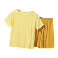 thumbnail image 1 of FUNDUFI Kids Boys Girls Outfits Set Solid Color Pjs T-Shirts Shorts Soft Summer 2Pcs Pajamas Sets Short Sleeve Sleepwear Clothes Set Size 12-13 Years, 1 of 8