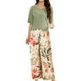 thumbnail image 1 of FUNDUFI Pajama Sets For Women Short Sleeve Floral Prints Pajama Tops With Sleepwear Long Pants Oversized 2Pcs Pjs Outfit Set Soft Lightweight Lounge Sets Comfy Homewear, 1 of 4