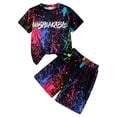 thumbnail image 1 of FUNDUFI Toddler Baby Boys Clothes Sets Short Sleeve Casual Tie Dye Letter Printed T Shirts Stretchy Shorts 2Pcs Outfit Sets Soft Loose Clothes Sets Suitable For Dailywear, 1 of 6