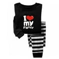 thumbnail image 1 of FUNDUFI Toddler Boys Clothes Sets Long Sleeve Romantic Valentine'S Day Love Heart Printed Pajama Shirts + Pants 2 Piece Pjs Set Spring Autumn Loose Fit Children'S Clothing Set Comfy Dailywear, 1 of 3