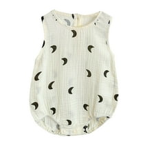 FUNDUFI Toddler Boys Romper Bodysuit Sleeveless Casual Polka Dot Printed Romper Soft Loose Fit Jumpsuit Suitable For Dailywear