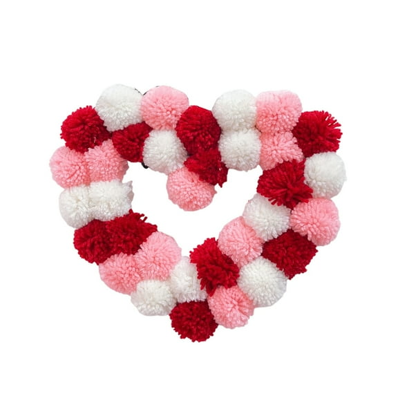FUNDUFI Valentine'S Day Wreath Hairball Interior Scene Decoration Home Layout Valentines Day Wreaths