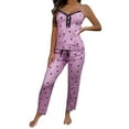 thumbnail image 1 of FUNDUFI Women Sexy V Neck Pajamas Comfortable Home Button Spaghetti Straps Lace Trousers Sleepwear Pyjamas Cozy Night-clothes, 1 of 9