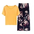 thumbnail image 1 of FUNDUFI Womens Pajama Sets Short Sleeve Floral Prints Pajama Tops With Sleepwear Long Pants Oversized 2Pcs Pjs Outfit Set Soft Lightweight Lounge Sets Comfy Homewear, 1 of 6