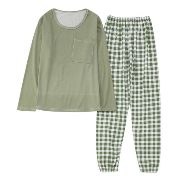 FUNDUFI Womens Pajamas Outfit Sets Long Sleeve Cute Sweet Printed Pajama Shirt Stretchy Pants Oversized 2Pcs Sleepwear Sets Soft Loose Fit Pjs Sets Leisure Women'S Nightwear