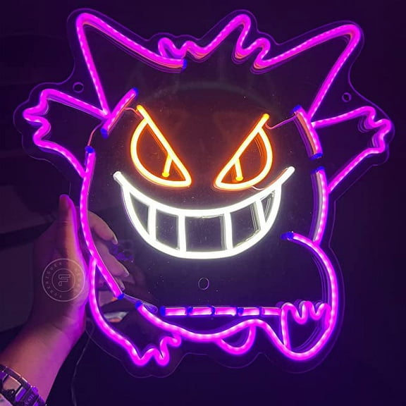 FUNERIGUER Anime Neon LED Sign 16x 15 Purple for Gaming, Bedroom Kids Room and for Gifts