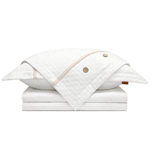 FUNGQI Handmade Scandinavian Light Luxury White Bedding 4 Piece Set