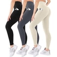 thumbnail image 1 of FUNING 3 Pack High Waisted Leggings for Women-Soft Athletic Tummy Control Pants for Running Yoga Workout Reg & Plus Size, 1 of 6