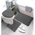 thumbnail image 1 of FUNING 3pc  Non Slip Soft Bath Set Rugs for Bathroom Bath Rug, Contour Mat, Toilet Seat Cover, 1 of 4