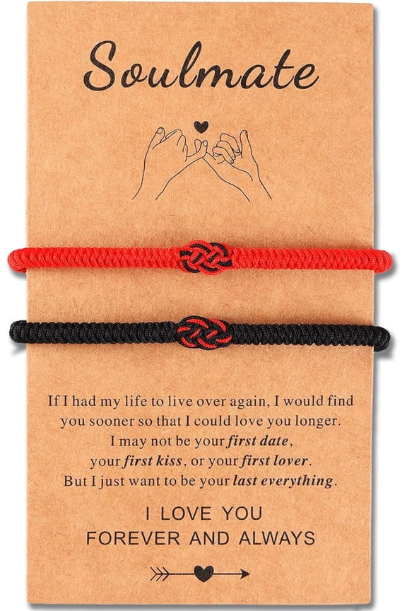 Bracelets for Couples Best Friends Valentines Day Anniversary Birthday Gifts for Her Him Soulmate Red String of Fate Relationships Bracelets for Boyfriend Girlfriend Wife