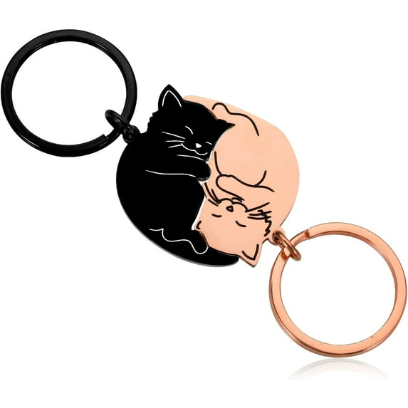 FUNING Couples Gifts Cute Keychain for Boyfriend Girlfriend Christmas Stocking Stuffers for Women Best Friend Valentines Day Matching Couple Stuff for Wife Husband Him Her White Elephant Gifts