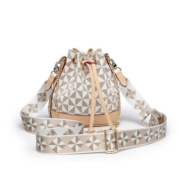 FUNING Fashion Trendy Handheld Crossbody Bag Windmill Grid New Classic Women's Bag Single Shoulder Small Bucket Bag