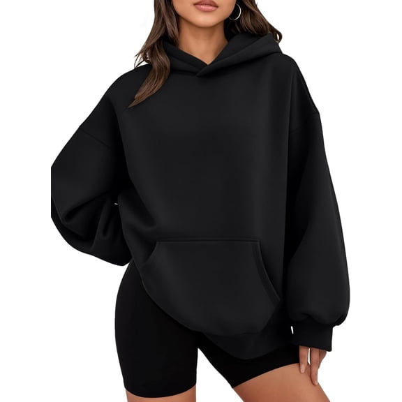 FUNING  Hoodies for Women Oversized Sweatshirts Fall Fashion Outfits 2025 Casual Sweaters Tops Fleece Workout Winter Clothes