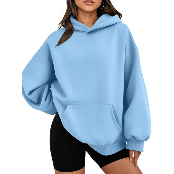 FUNING  Hoodies for Women Oversized Sweatshirts Fall Fashion Outfits 2025 Casual Sweaters Tops Fleece Workout Winter Clothes