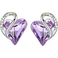 thumbnail image 1 of FUNING Infinity Love Heart Birthstone Crystal Stud Earrings for Women, Silver Tone Fashion Statement Jewelry, Holiday Birthday Gifts for Mother Daughter Wife Mom Sister Her, 1 of 4
