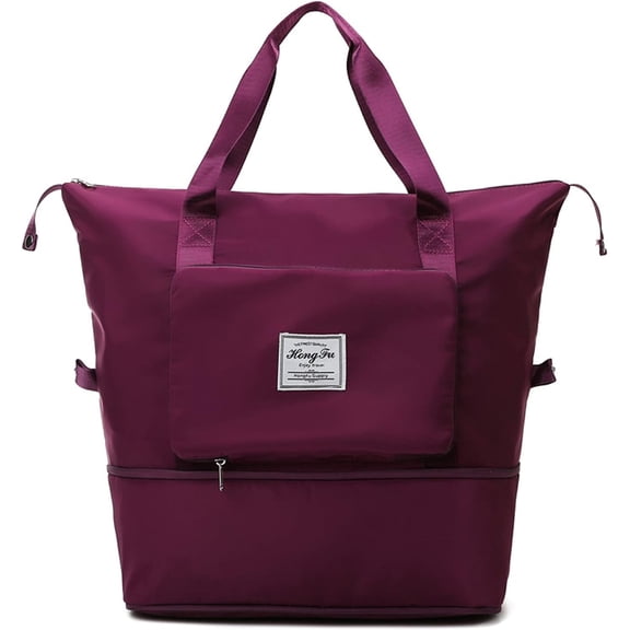 FUNING Large Capacity Folding Travel Bag, Foldable Travel Duffel Bag, Dry and Wet Separation Sports Portable Shoulder Bag, Travel Lightweight Waterproof Carry Luggage Bag