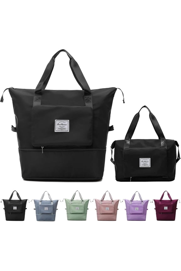 Large Capacity Travel Bag, Foldable Travel Bag, Expandable Travel Duffel Bag, Collapsible Waterproof Large Capacity Travel Handbag, Overnight Bag for Women and Man