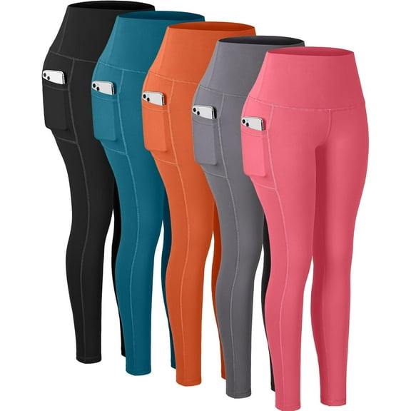 FUNING Leggings with Pockets for Women, High Waisted Tummy Control Workout Yoga Pants