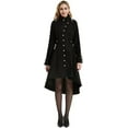thumbnail image 1 of FUNING Long Trench Pea Coat for Women -  Winter Trench Coat Goth Lapel Peacoat Outwear Thick Hood Pea Jacket Trenchcoat, 1 of 7