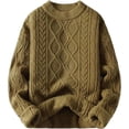 thumbnail image 1 of FUNING Oversized Sweater 90s Vintage Cable Knit Long Sleeve Women Woven Heavy Crewneck Pullover, 1 of 6