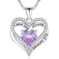 thumbnail image 1 of FUNING S925 Sterling Silver Necklace for Women, Wife Jewelry Rose Gold, Mom Birthday Valentines Mothers Day Gifts, Girlfriend Necklaces, Daughter Heart Jewel, Anniversary for Her, 1 of 5