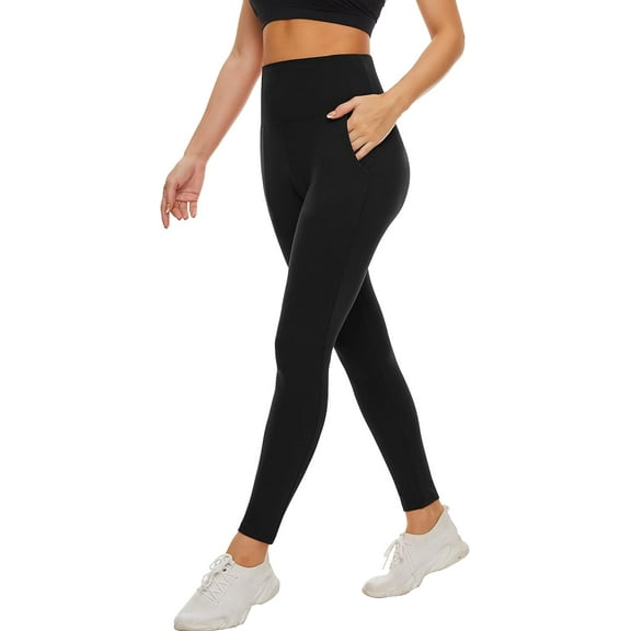 FUNING  Soft Leggings for Women - High Waisted Tummy Control No See Through Workout Yoga Pants
