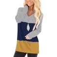thumbnail image 1 of FUNING Tunic Tops to Wear with Leggings Long Sleeve V Neck T Shirts Casual Loose Fit, 1 of 6