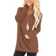 thumbnail image 1 of FUNING Tunic Tops to Wear with Leggings Long Sleeve V Neck T Shirts Casual Loose Fit, 1 of 6