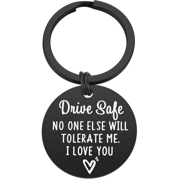 FUNING Valentine's Day Gifts for Him Men - Drive Safe Keychain Boyfriend Gifts Boyfriend Husband Gifts from Girlfriend Wife