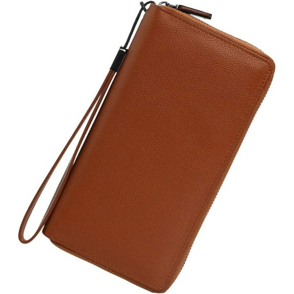 FUNING  Women RFID Blocking Wallet Leather Zip Around Phone Clutch Large Capacity Ladies Travel Purse Wristlet