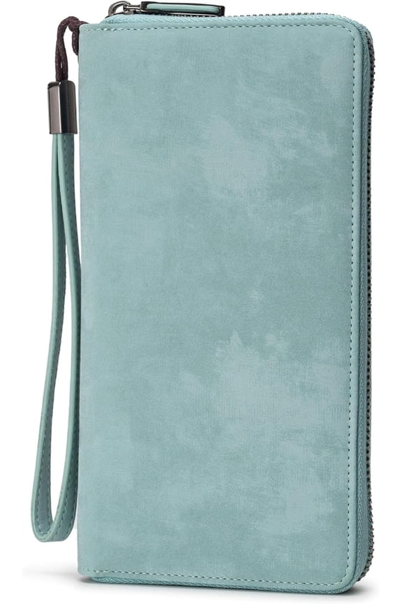 Women RFID Blocking Wallet Leather Zip Around Phone Clutch Large Capacity Ladies Travel Purse Wristlet