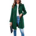 thumbnail image 1 of FUNING  Women's Elegant Single Breasted Coat Long Sleeve Mid Winter Overcoat Work Office Pea Coats, 1 of 6