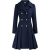 FUNING Women's Fashion Trench Coat Notch Lapel Dou