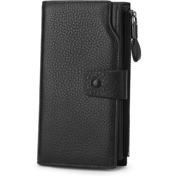 FUNING Women's Genuine Leather Wallet RFID Blocking Multi Card Holder with Cell Phone Pocket Mothers Day Gifts