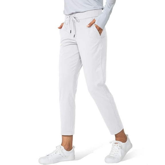 FUNING Women's Pants with Deep Pockets 7/8 Stretch Ankle Sweatpants for Golf, Athletic, Lounge, Travel, Work