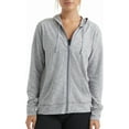 thumbnail image 1 of FUNING Women’s Slub Knit Full-Zip Hoodie, Textured Cotton Zip-Up T-Shirt Hoodie for Women, 1 of 6