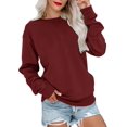 thumbnail image 1 of FUNING  Womens Casual Long Sleeve Sweatshirt Crew Neck Cute Pullover Relaxed Fit Tops, 1 of 6