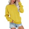 thumbnail image 1 of FUNING  Womens Casual Long Sleeve Sweatshirt Crew Neck Cute Pullover Relaxed Fit Tops, 1 of 6