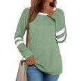 thumbnail image 1 of FUNING Womens Long Sleeve Shirts Color Block Casual Crewneck Tops Tshirt Basic Tee Fall Fashion Clothes Trendy Outfits, 1 of 6