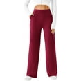 thumbnail image 1 of FUNING Womens Wide Leg Yoga Pants Casual Work Dress Pants Lounge Sweatpants High Waist Comfy Loose Trousers with Pockets, 1 of 6