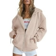 thumbnail image 1 of FUNING Womens Zip Up Hoodies Oversized Sweatshirts Fall Fashion Outfits Casual Jackets 2025 Winter Clothes, 1 of 6