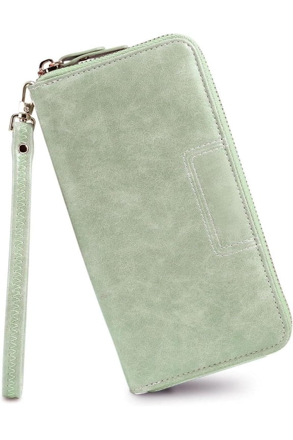 Wristlet Wallets for Women, Ladies PU Vegan Leather Clutch Wallet Zip around Phone Purse Card Holder Organizer