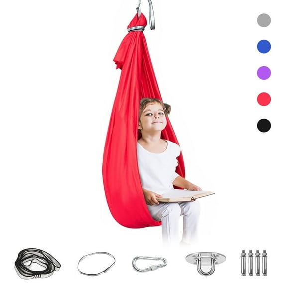 FUNING  children's hammock, indoor and outdoor swing, elastic children's sensory aerial yoga hammock